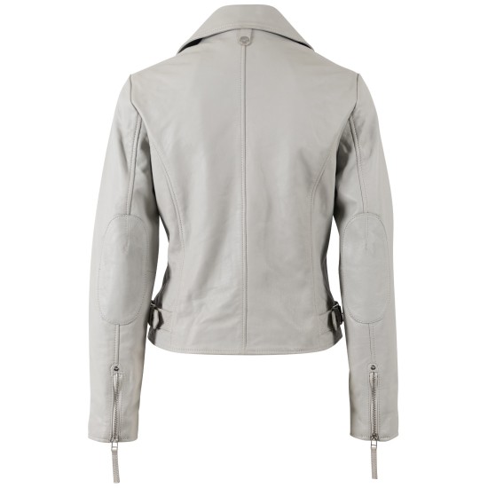 Kurtka skórzana damska Mauritius srebrnoszara MWPasja
