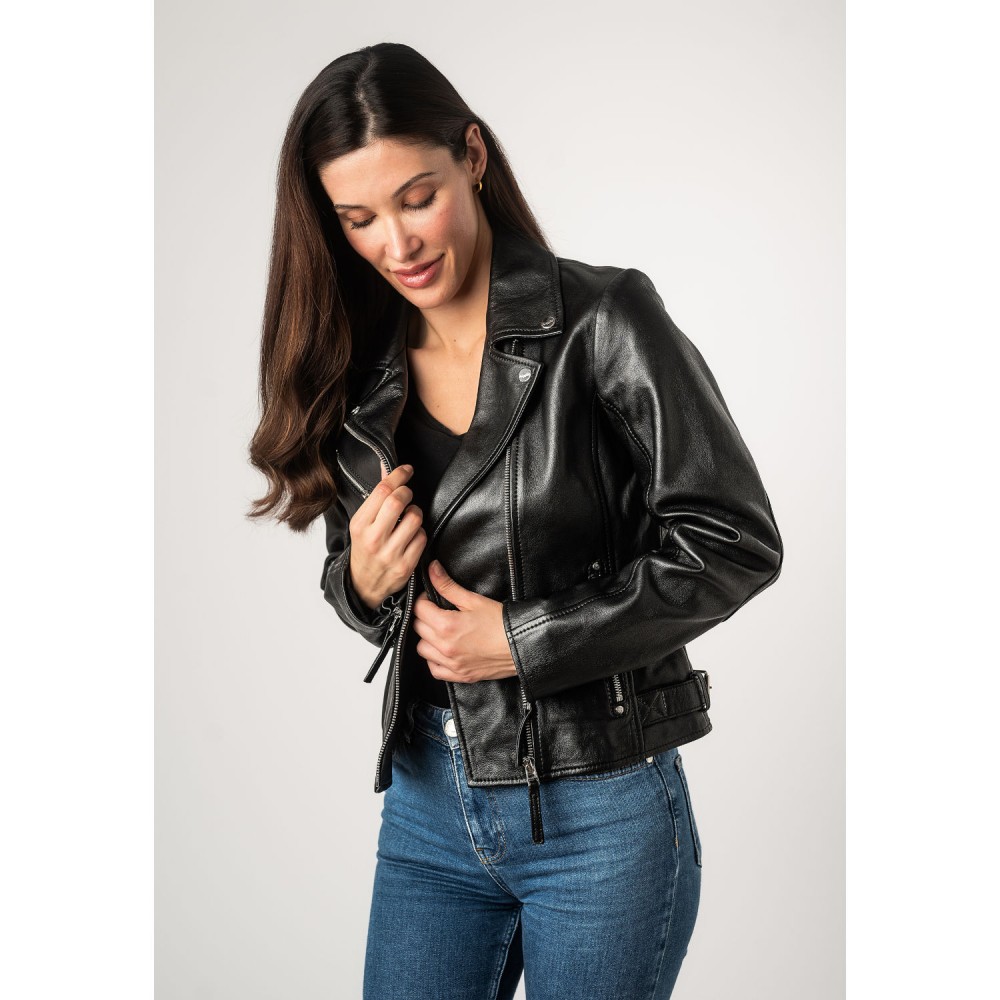 Kurtka skórzana damska Mauritius Czarna MWPasja - readytowear