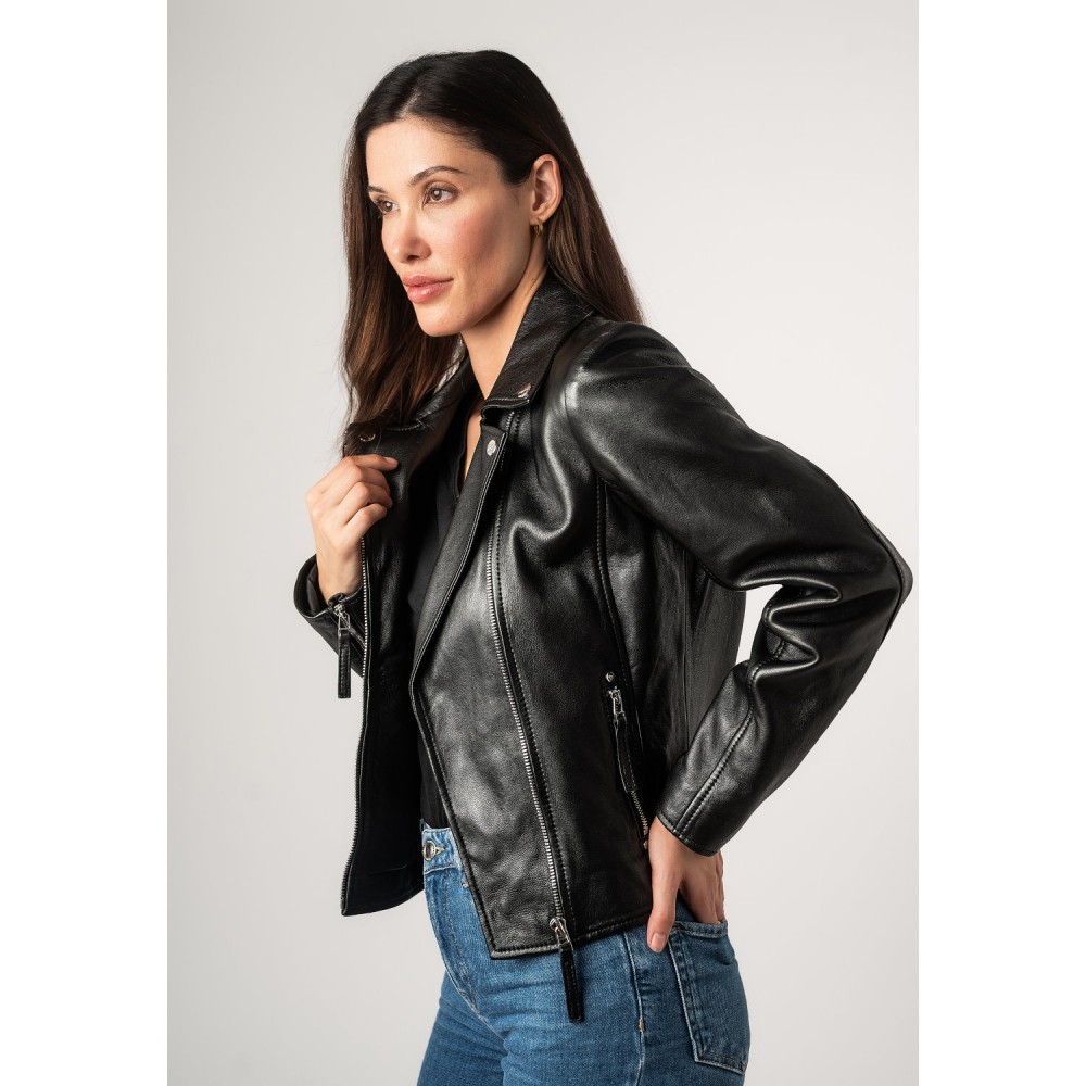 Kurtka skórzana damska Mauritius Czarna MWPasja - readytowear