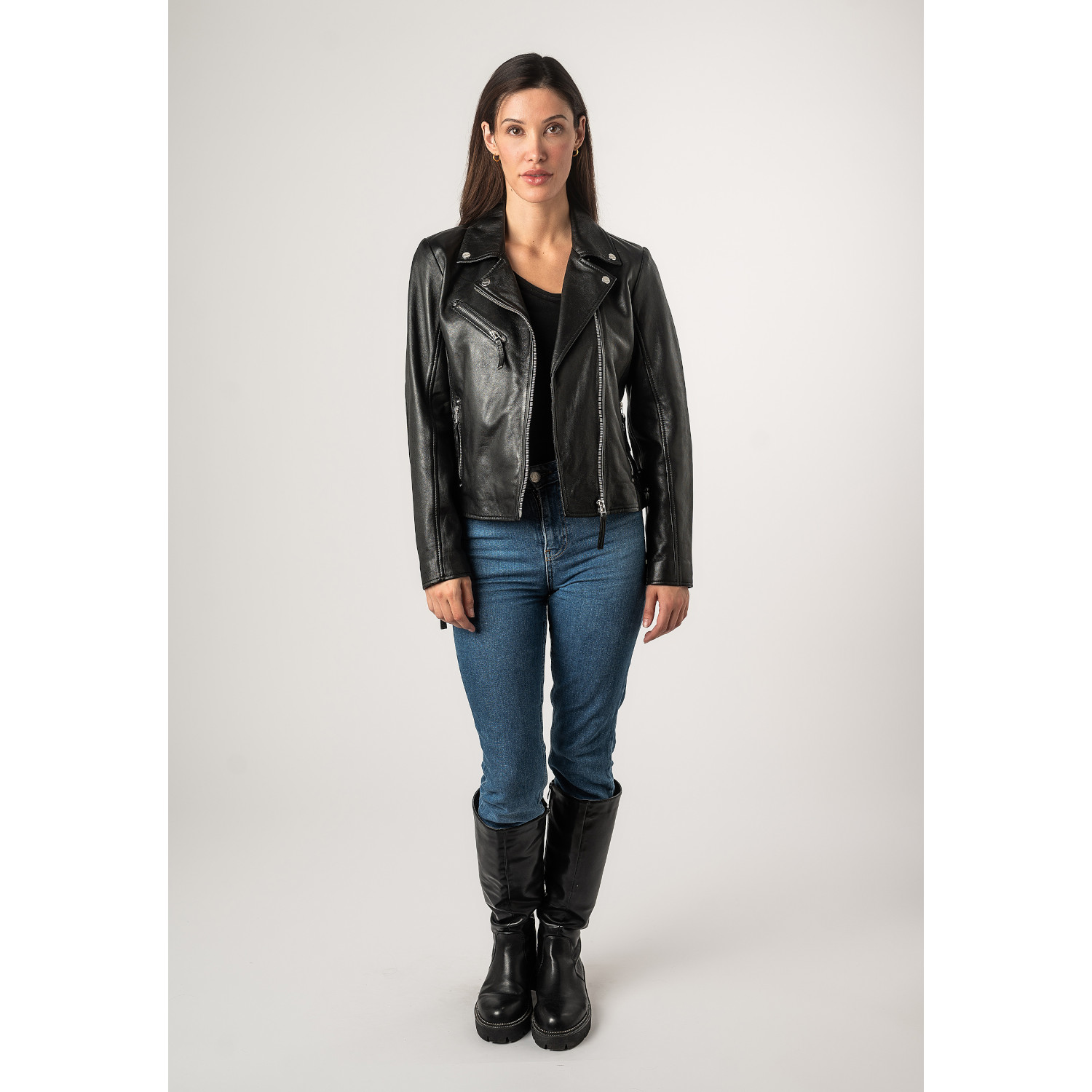 Kurtka skórzana damska Mauritius Czarna MWPasja – Kurtki skórzane