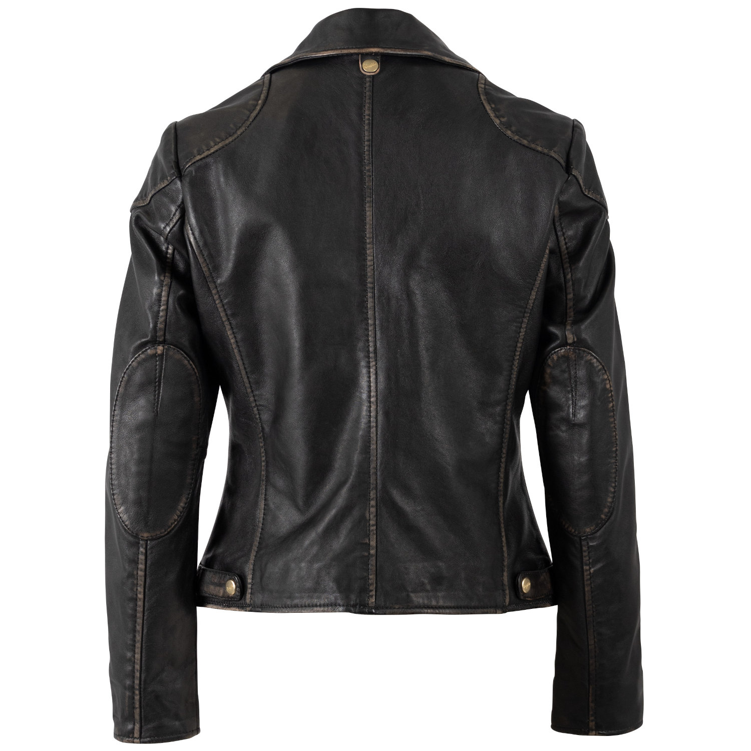 Kurtka skórzana damska Mauritius czarno-beżowa MWPeetho – Kurtki skórzane