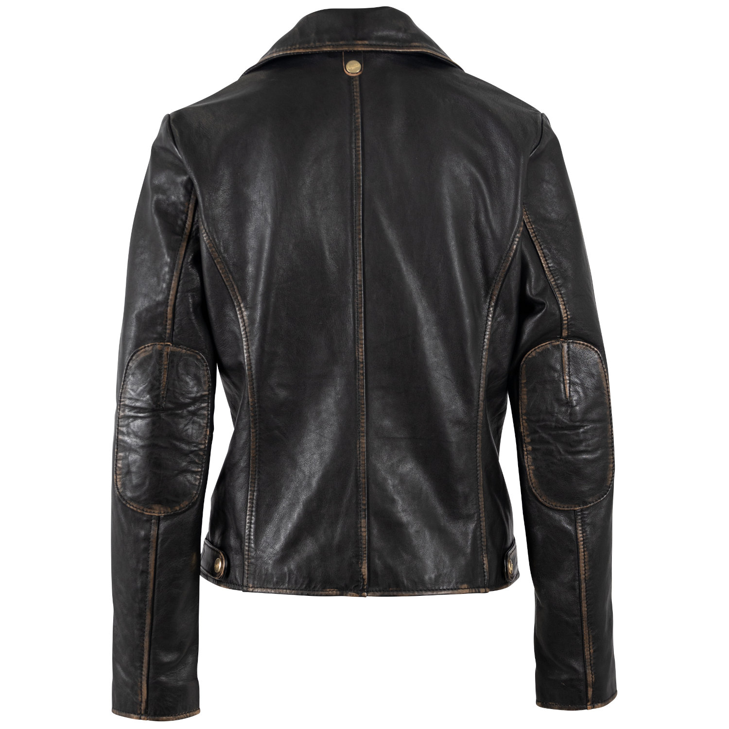 Kurtka skórzana damska Mauritius czarno-beżowa MWPejah – Kurtki skórzane