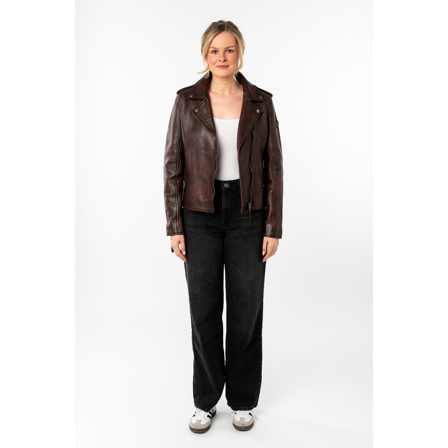 Kurtka skórzana damska Mauritius Vintage Burgundy MWPhoebe – Kurtki skórzane