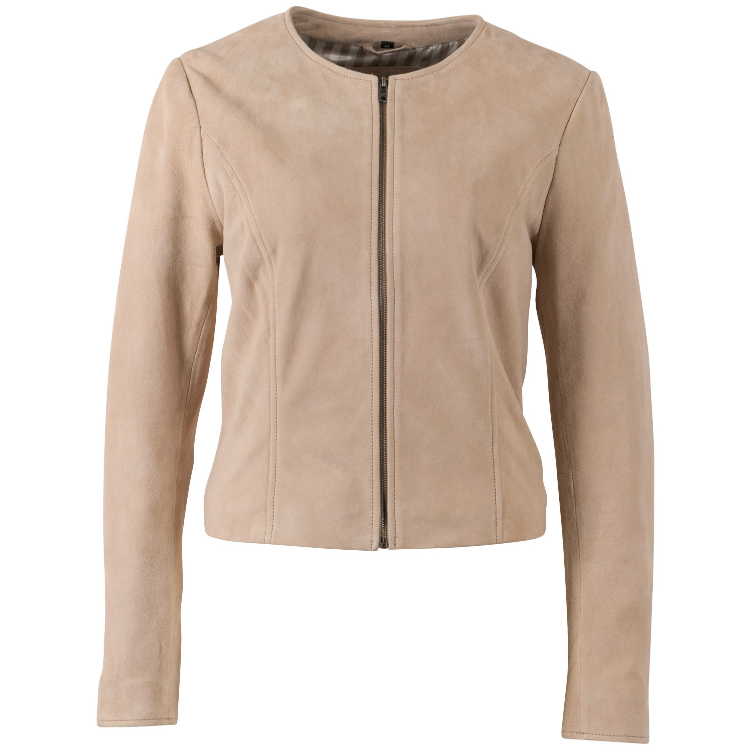 Damska krótka skórzana kurtka Mauritius Beżowa MWQuynn