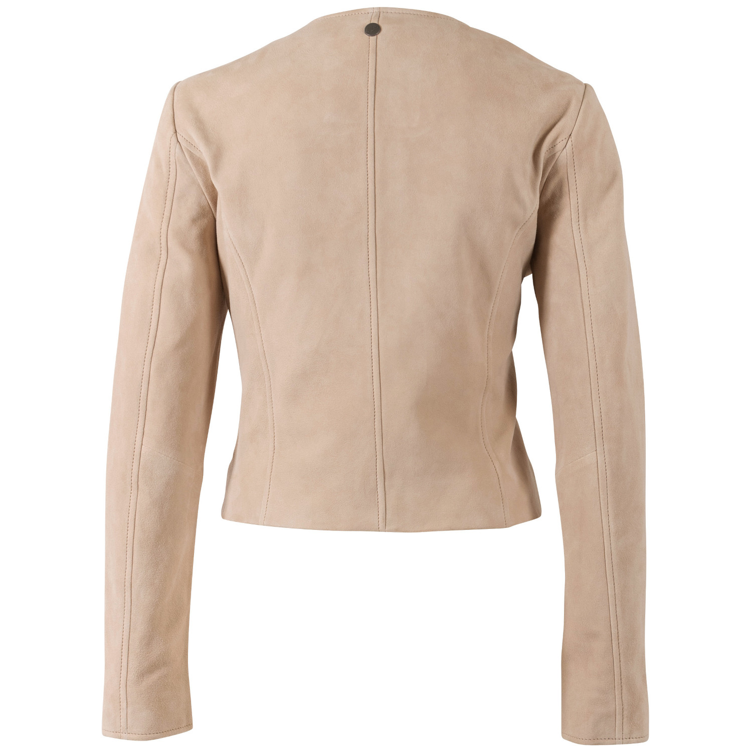 Damska krótka skórzana kurtka Mauritius Beżowa MWQuynn