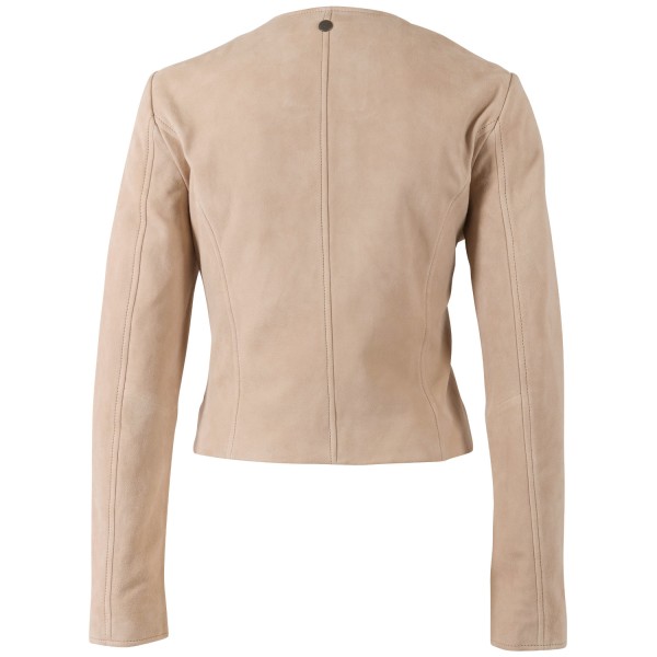 Damska krótka skórzana kurtka Mauritius Beżowa MWQuynn