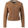 Damska krótka skórzana kurtka Mauritius Ciemny Camel MWQuynn