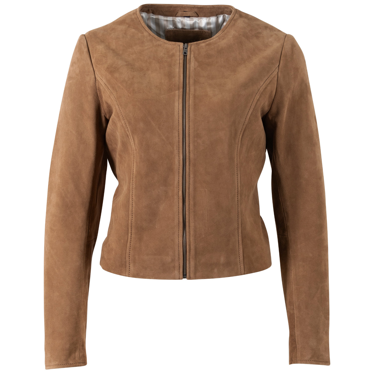 Damska krótka skórzana kurtka Mauritius Ciemny Camel MWQuynn