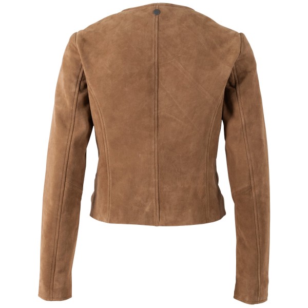 Damska krótka skórzana kurtka Mauritius Ciemny Camel MWQuynn