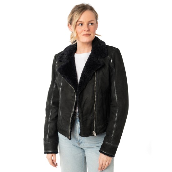 Kurtka skórzana damska Mauritius Czarna MWRila