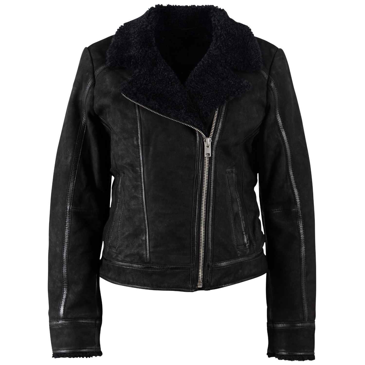 Kurtka skórzana damska Mauritius Czarna MWRila – stoc