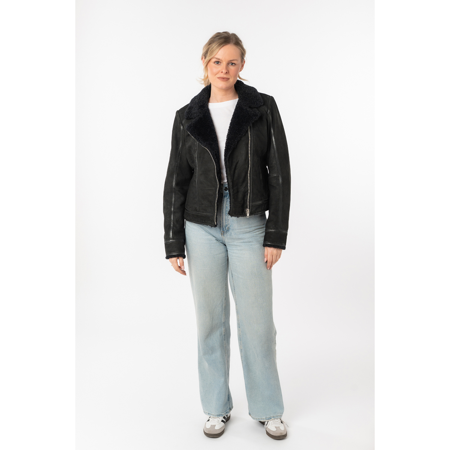 Kurtka skórzana damska Mauritius Czarna MWRila – stoc