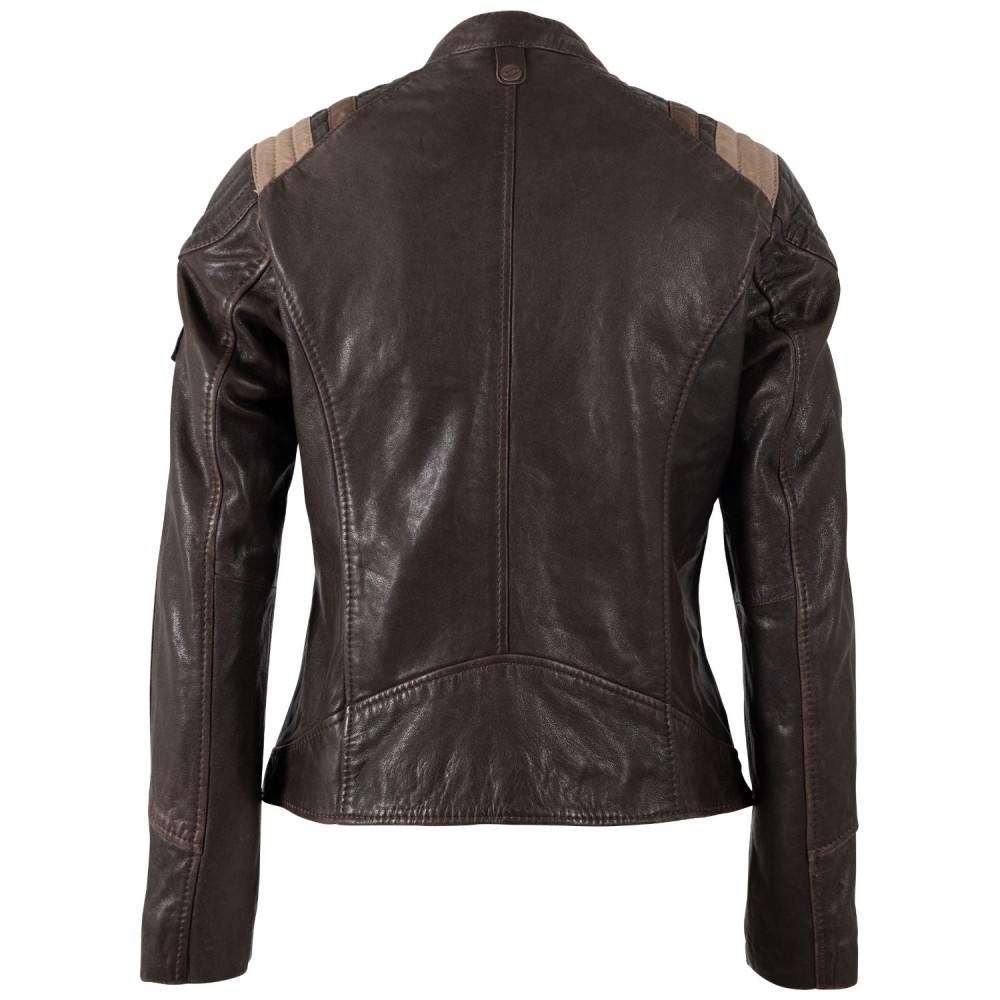 Kurtka skórzana damska Mauritius brązowa MWSpeeda