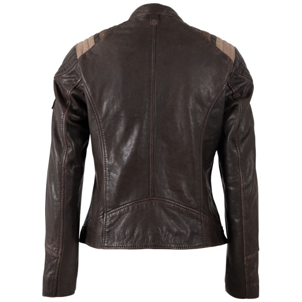 Kurtka skórzana damska Mauritius brązowa MWSpeeda