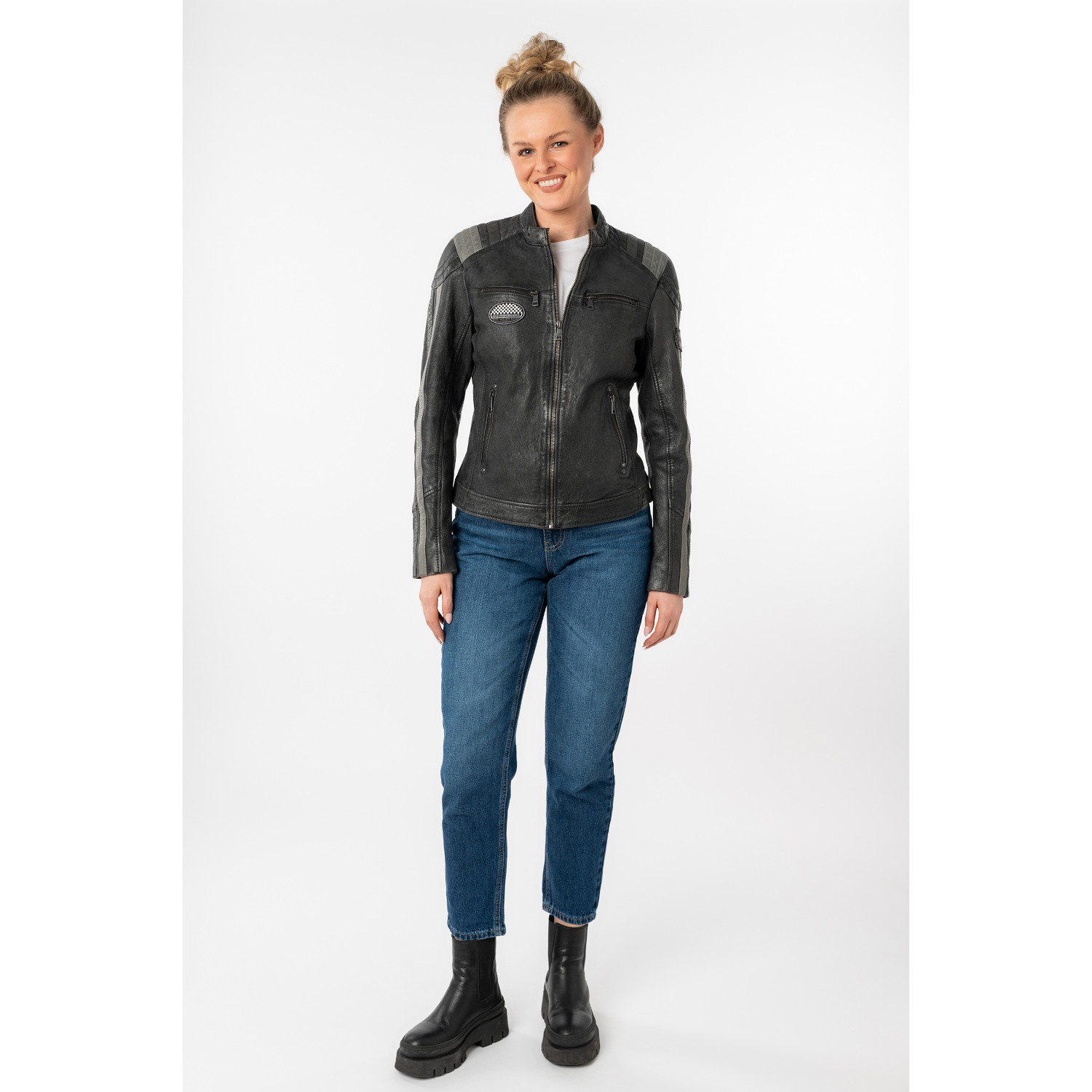 Kurtka skórzana damska Mauritius Czarna MWSpeeda – Kurtki skórzane