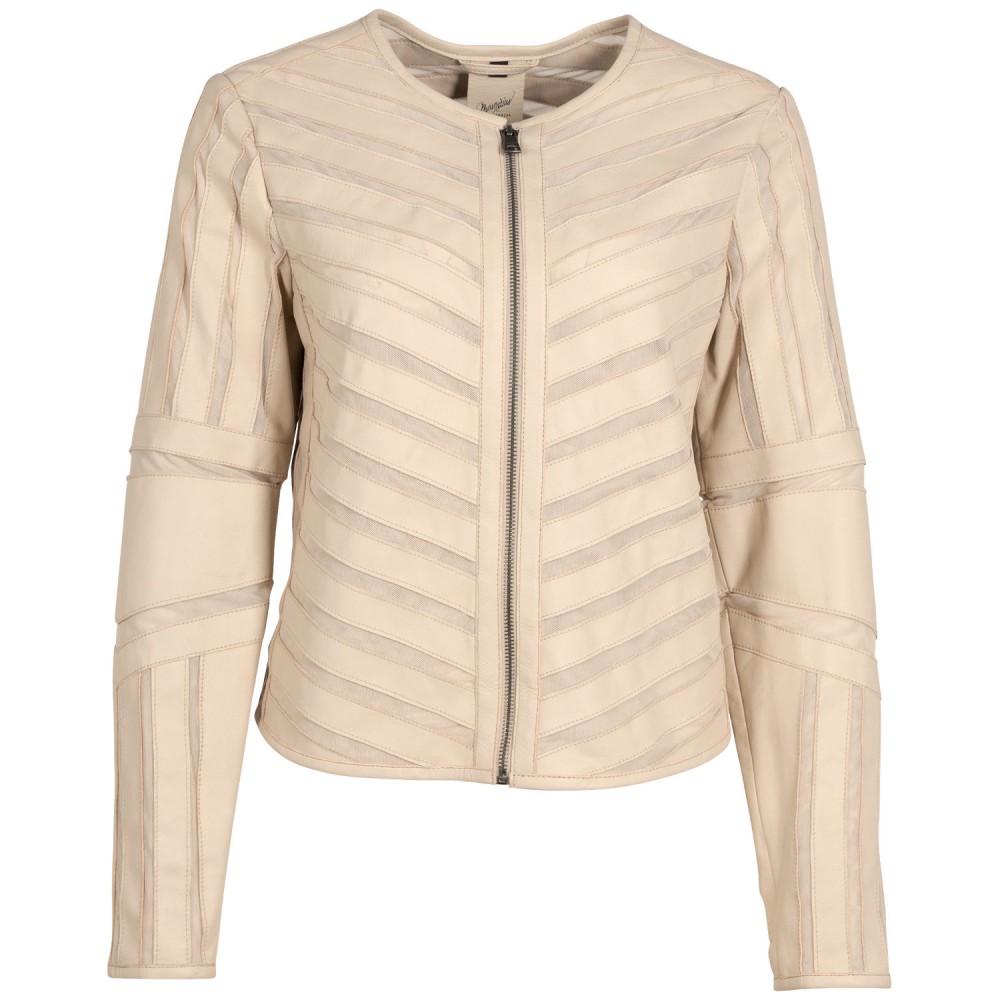 Kurtka skórzana damska Mauritius Beżowa MWSuri - readytowear