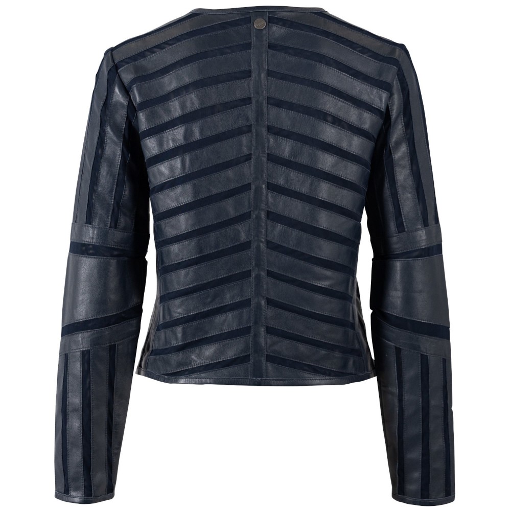 Kurtka skórzana damska Mauritius granatowa MWSuri