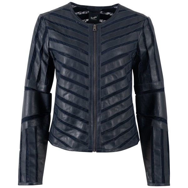 Kurtka skórzana damska Mauritius granatowa MWSuri