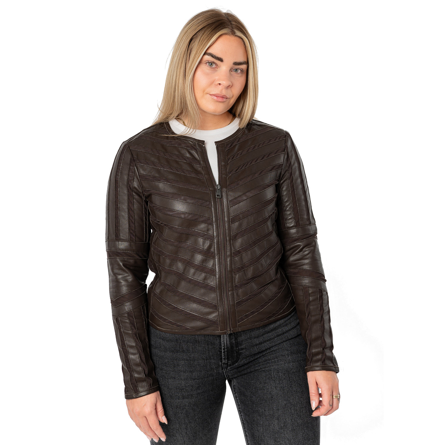 Kurtka skórzana damska Mauritius brązowa MWSuri – Kurtki skórzane