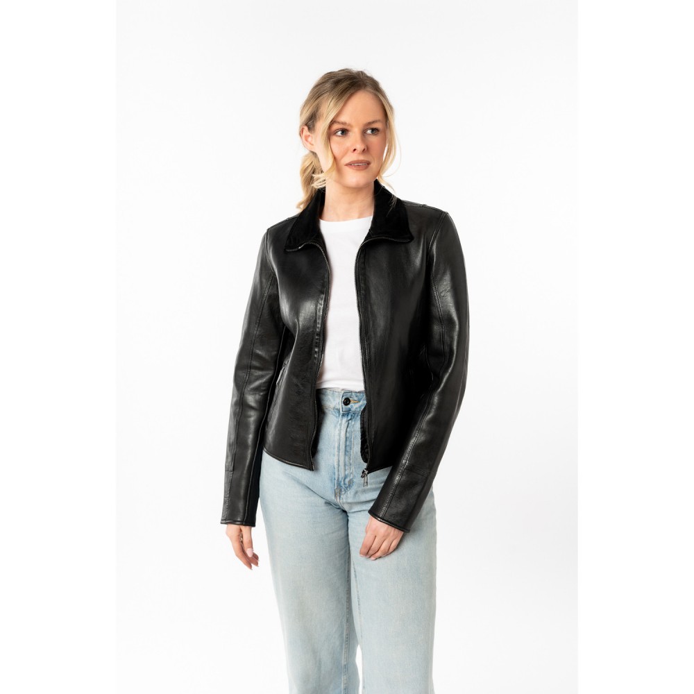 Kurtka skórzana damska Mauritius Czarna MWTabitha - readytowear