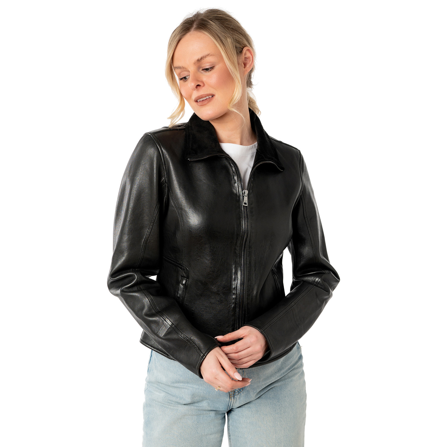 Kurtka skórzana damska Mauritius Czarna MWTabitha – Kurtki skórzane