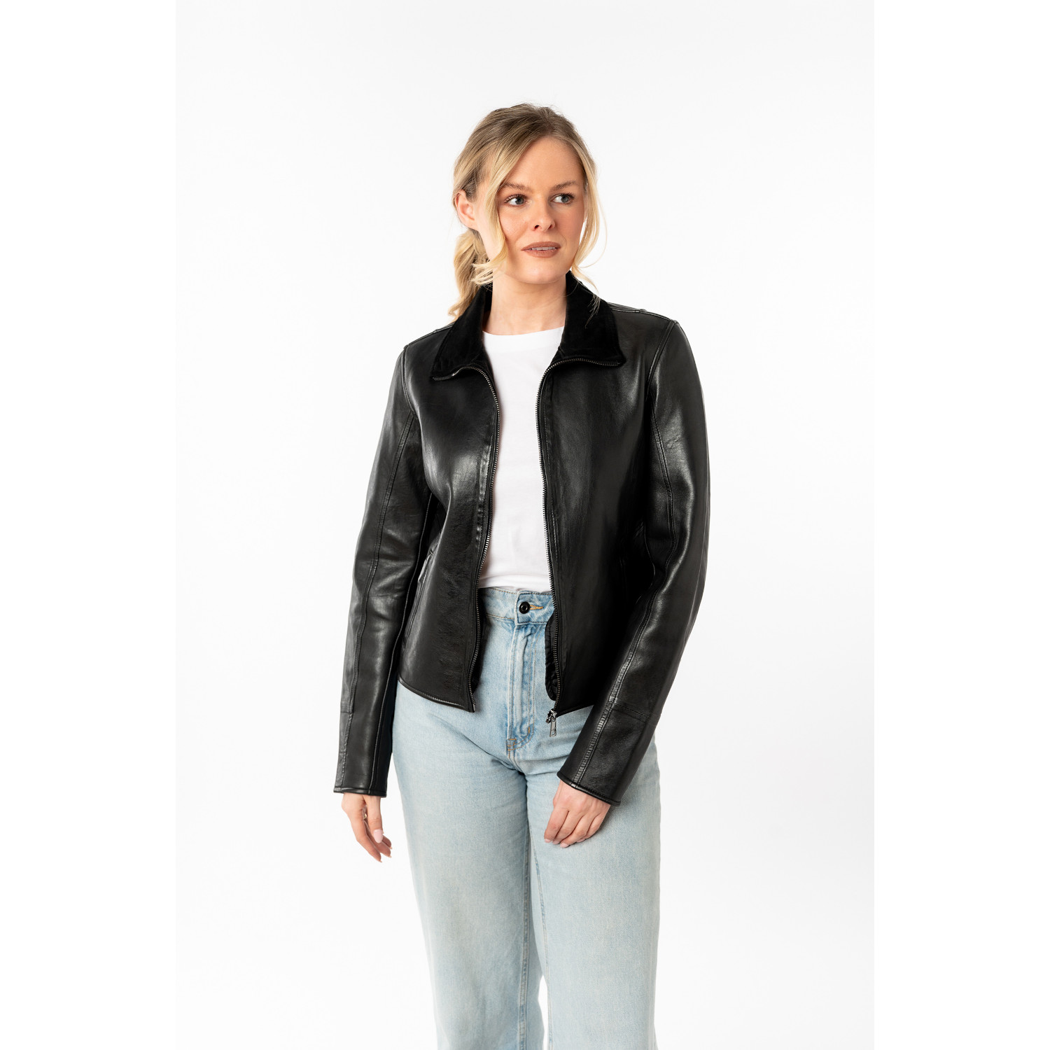 Kurtka skórzana damska Mauritius Czarna MWTabitha – Kurtki skórzane