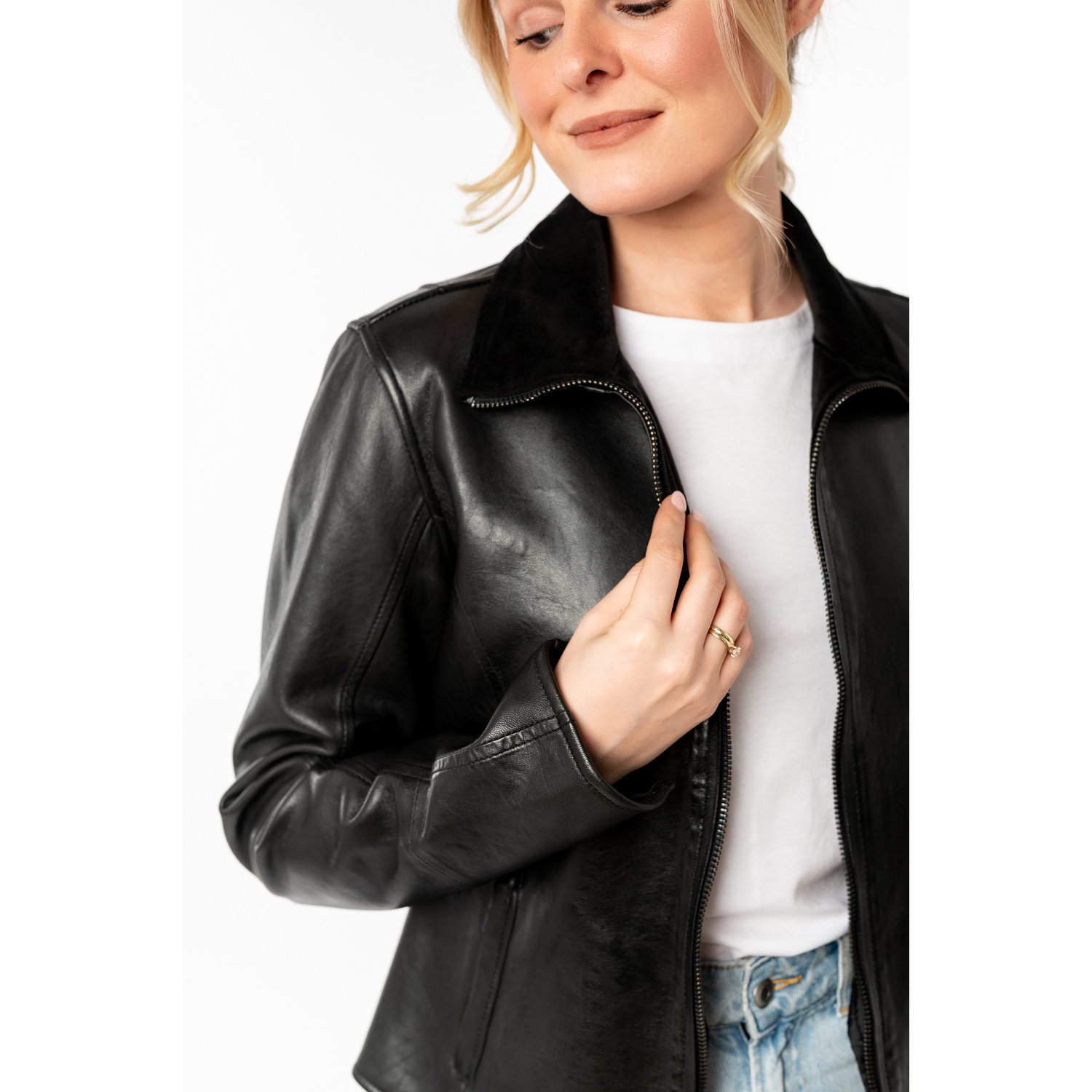 Kurtka skórzana damska Mauritius Czarna MWTabitha – Kurtki skórzane