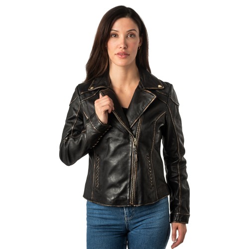 Kurtka skórzana damska Mauritius Czarna Vintage MWTaisha