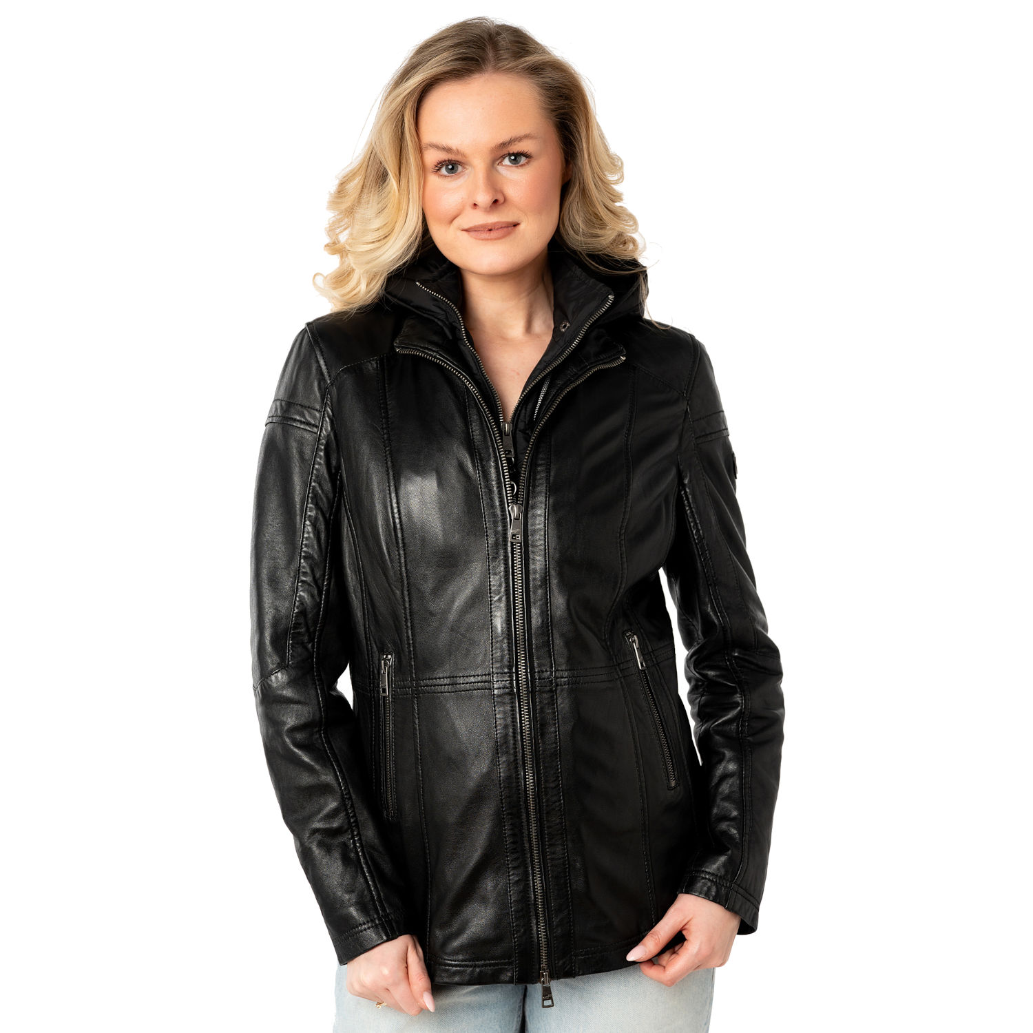 Kurtka skórzana damska Mauritius Czarna MWTaja – Kurtki skórzane