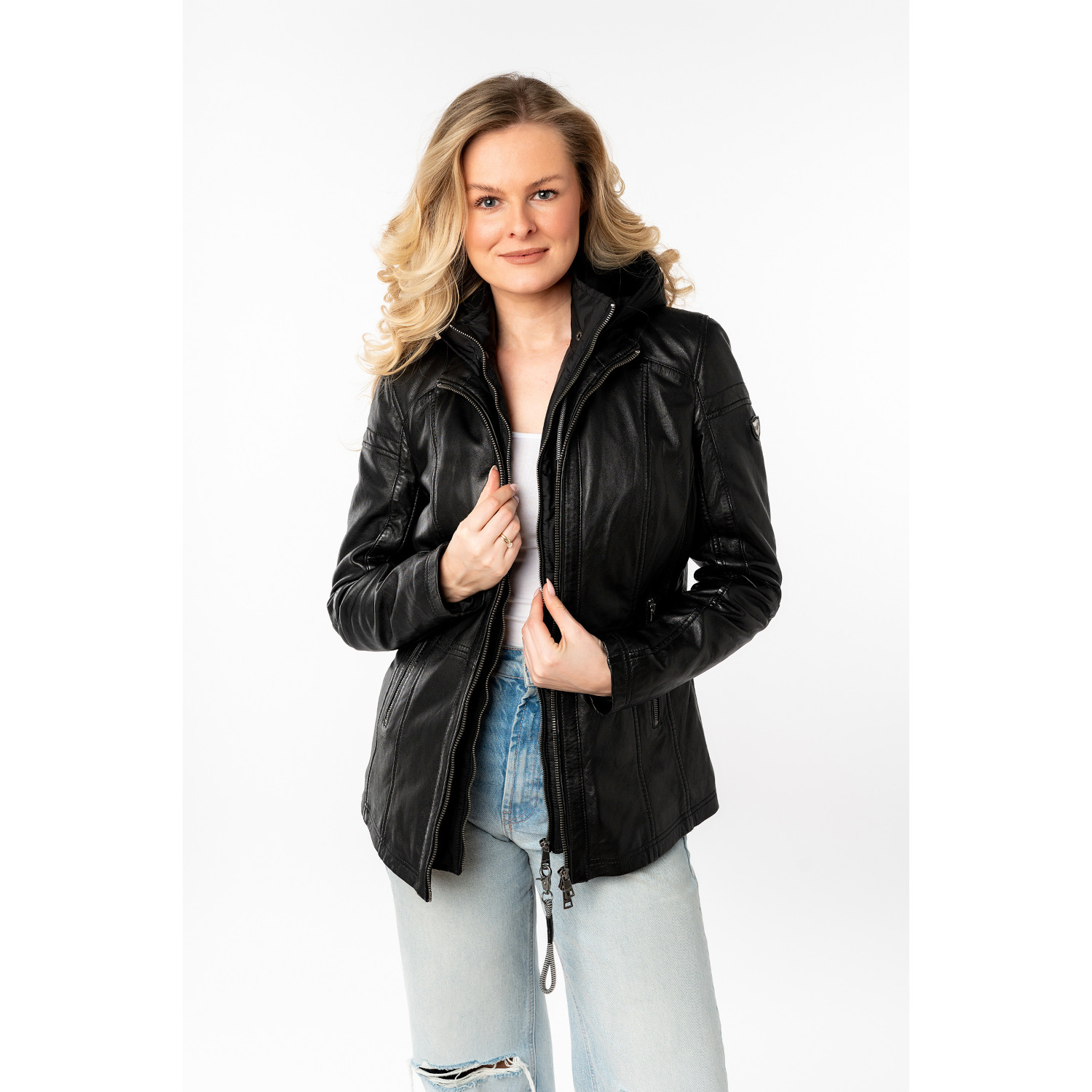 Kurtka skórzana damska Mauritius Czarna MWTaja – Kurtki skórzane