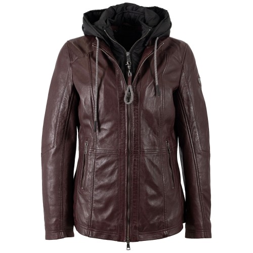 Kurtka skórzana damska Mauritius Burgundowa MWTaja
