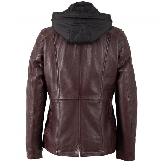 Kurtka skórzana damska Mauritius Burgundowa MWTaja