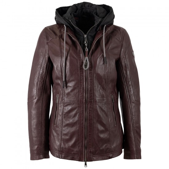 Kurtka skórzana damska Mauritius Burgundowa MWTaja