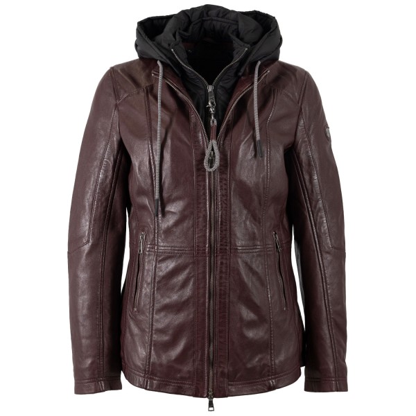 Kurtka skórzana damska Mauritius Burgundowa MWTaja