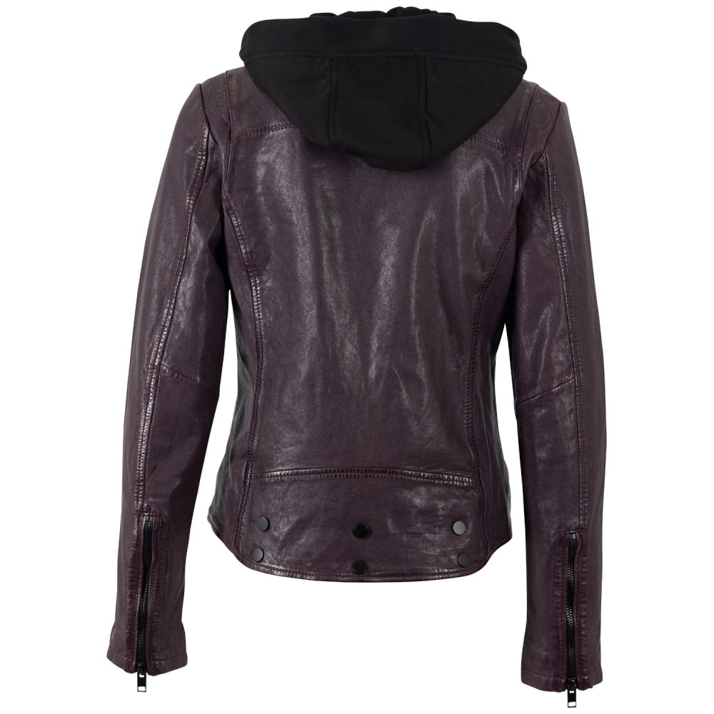Kurtka skórzana damska Mauritius Ciemnofioletowa MWTary
