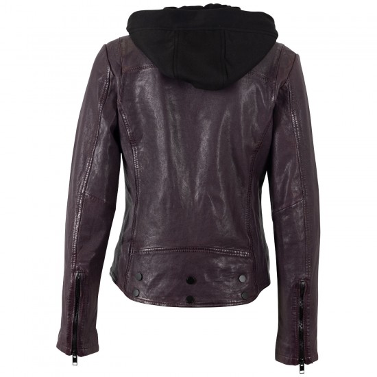 Kurtka skórzana damska Mauritius Ciemnofioletowa MWTary