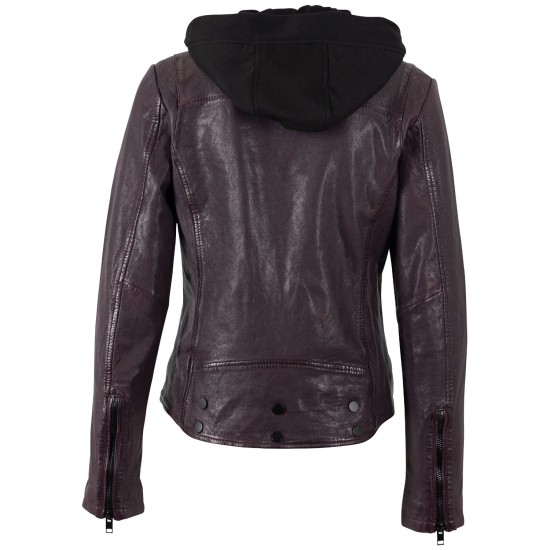 Kurtka skórzana damska Mauritius Ciemnofioletowa MWTary