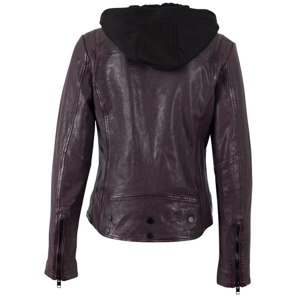 Kurtka skórzana damska Mauritius Ciemnofioletowa MWTary