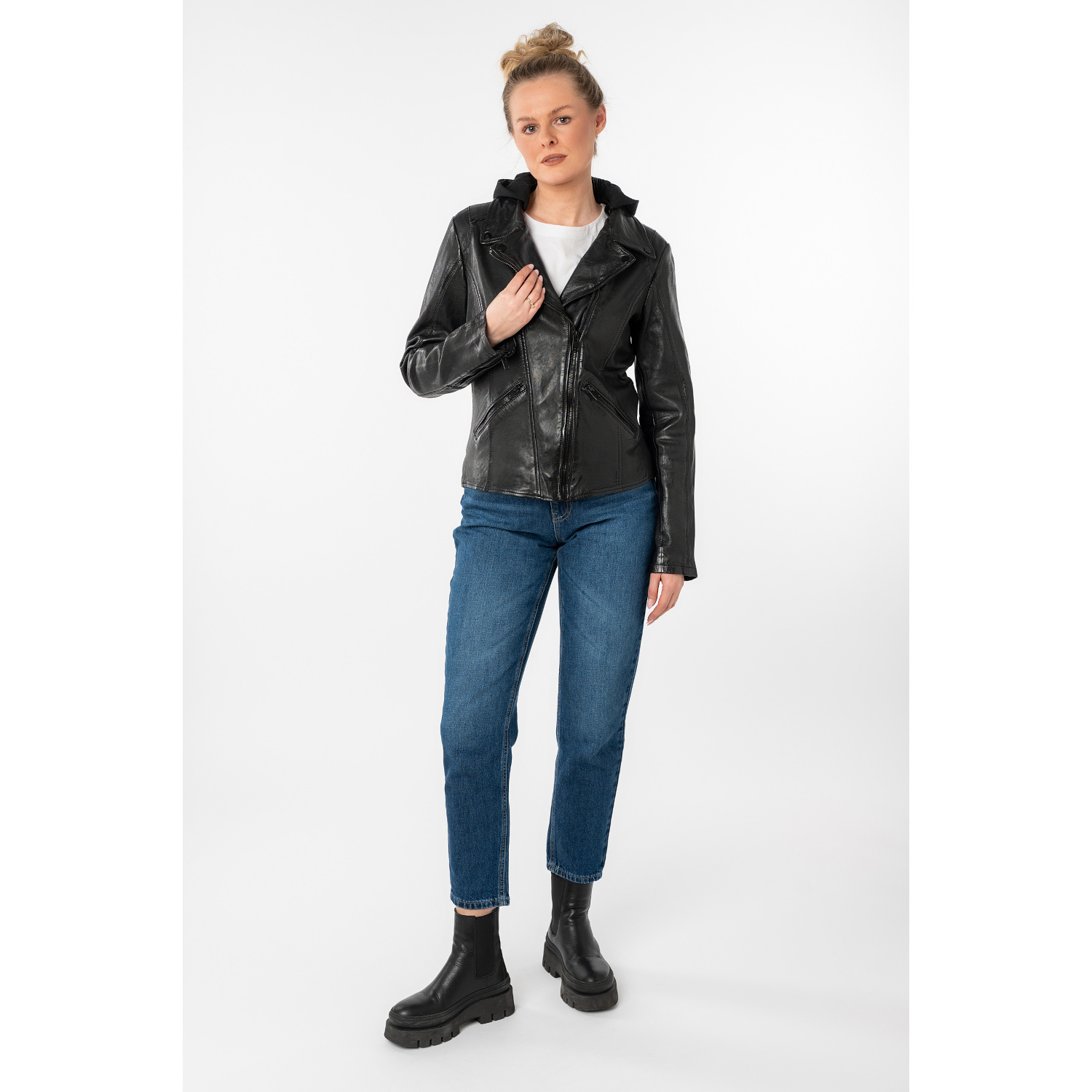 Kurtka skórzana damska Mauritius Czarna MWTary – Kurtki skórzane