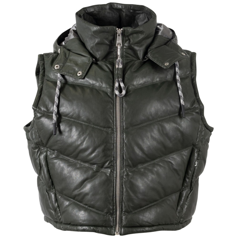 Kamizelka skórzana damska Mauritius Oliwkowa MWValla