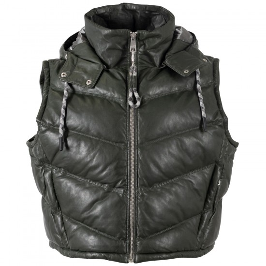 Kamizelka skórzana damska Mauritius Oliwkowa MWValla