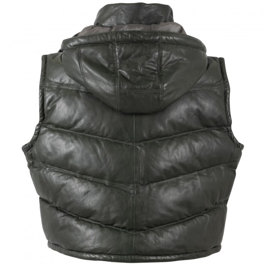 Kamizelka skórzana damska Mauritius Oliwkowa MWValla