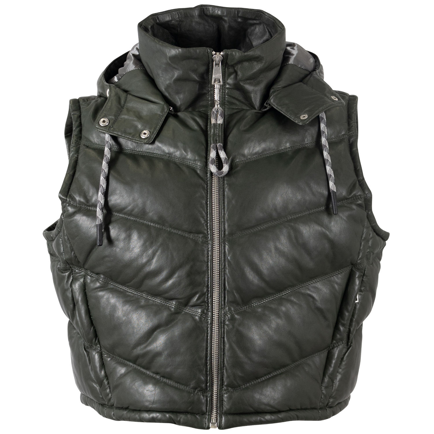 Kamizelka skórzana damska Mauritius Oliwkowa MWValla – Kamizelki skórzane