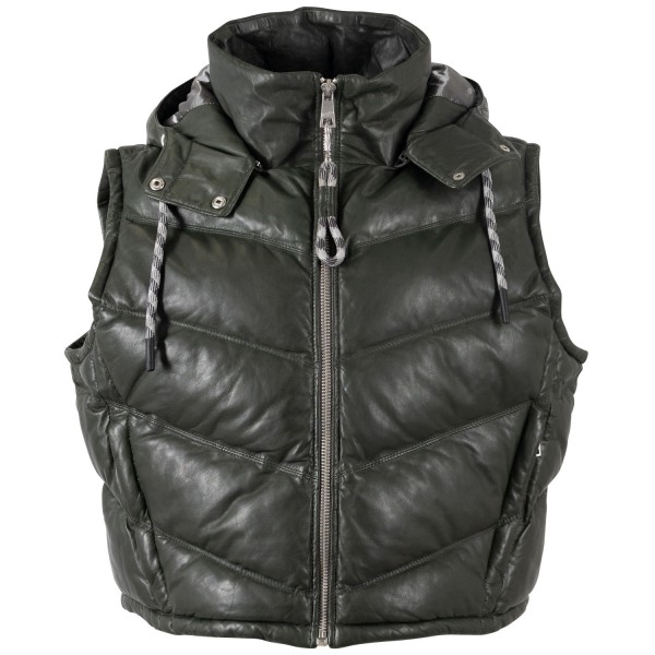 Kamizelka skórzana damska Mauritius Oliwkowa MWValla