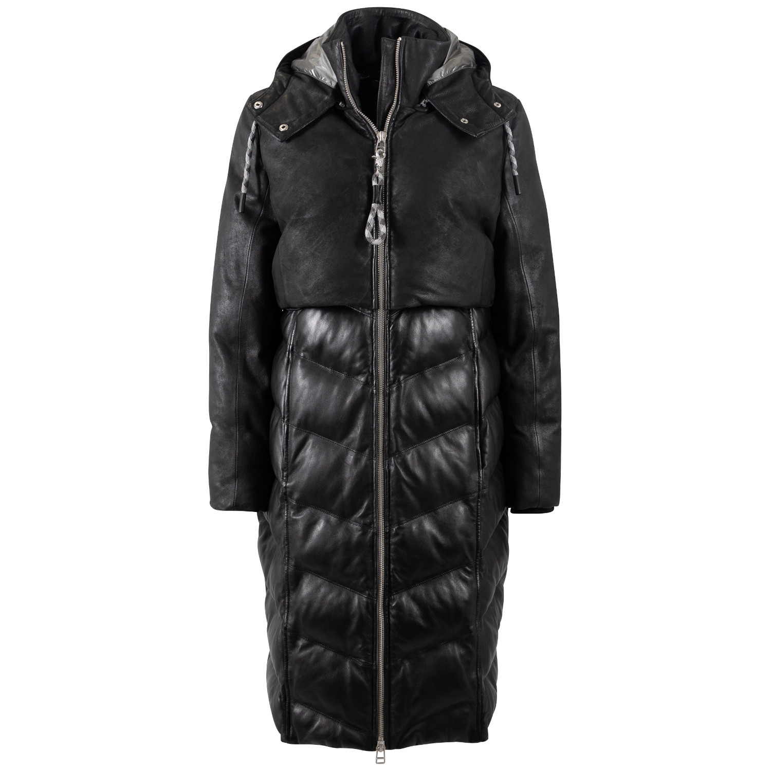 Długa skórzana kurtka damska Mauritius Ciemny antracyt MWVenja – Kurtki zimowe