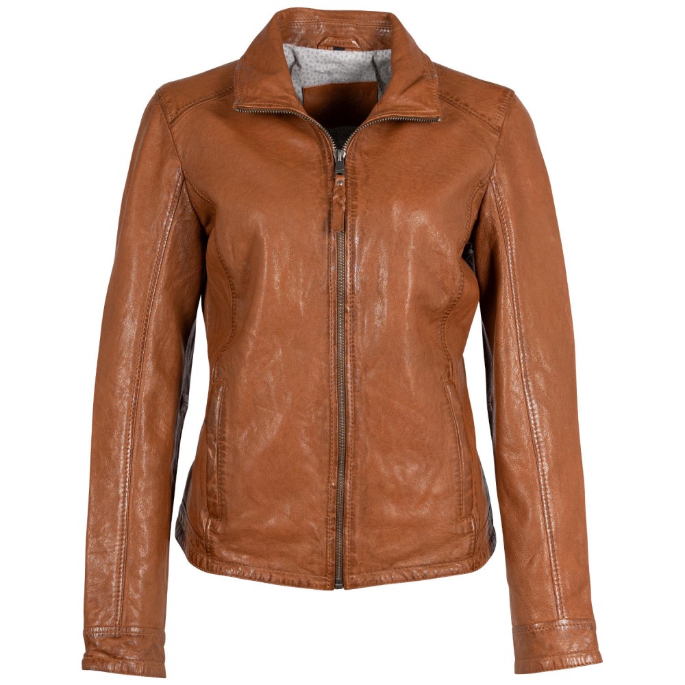 Kurtka skórzana damska Mauritius Cognac MWWalli - readytowear