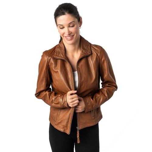 Kurtka skórzana damska Mauritius Cognac MWWalli