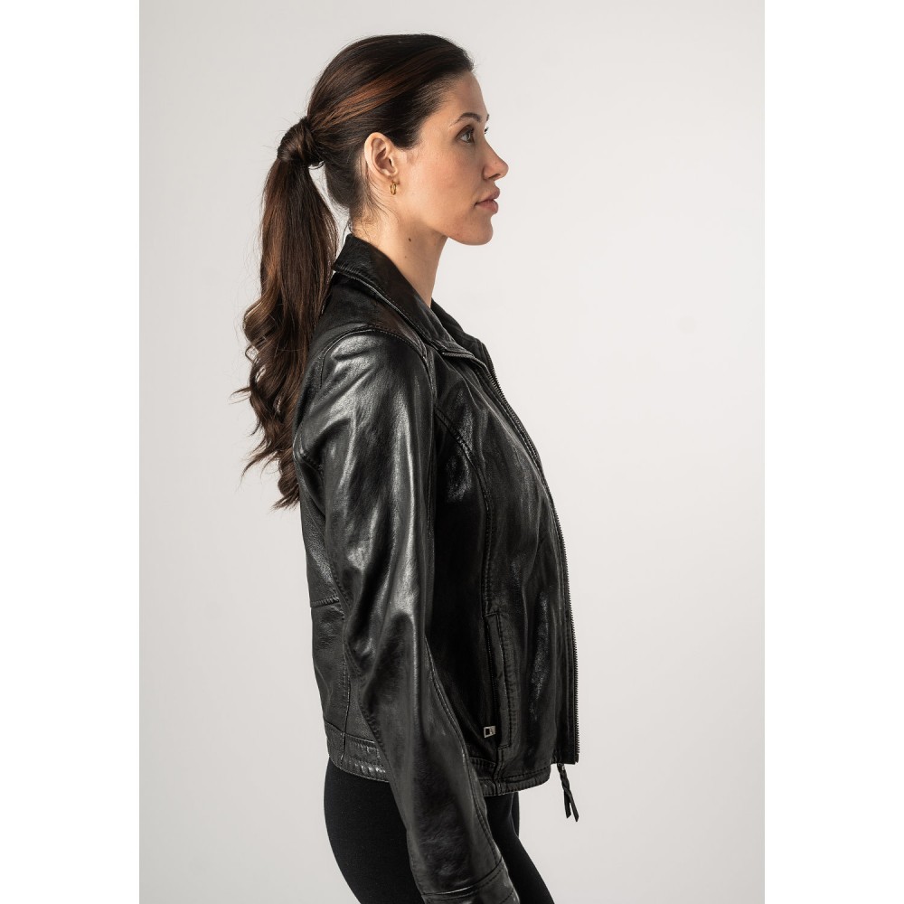 Kurtka skórzana damska Mauritius Czarna MWWalli - readytowear