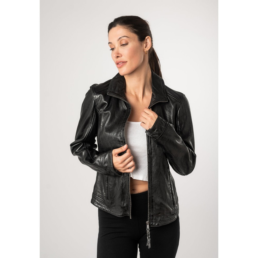 Kurtka skórzana damska Mauritius Czarna MWWalli - readytowear
