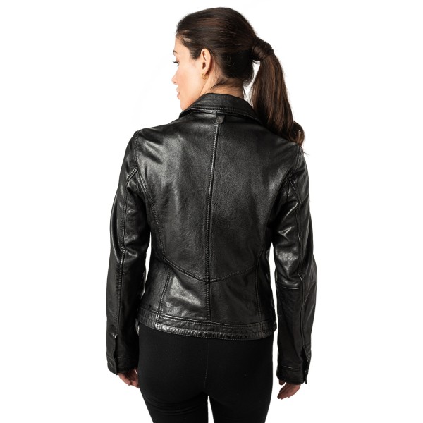 Kurtka skórzana damska Mauritius Czarna MWWalli